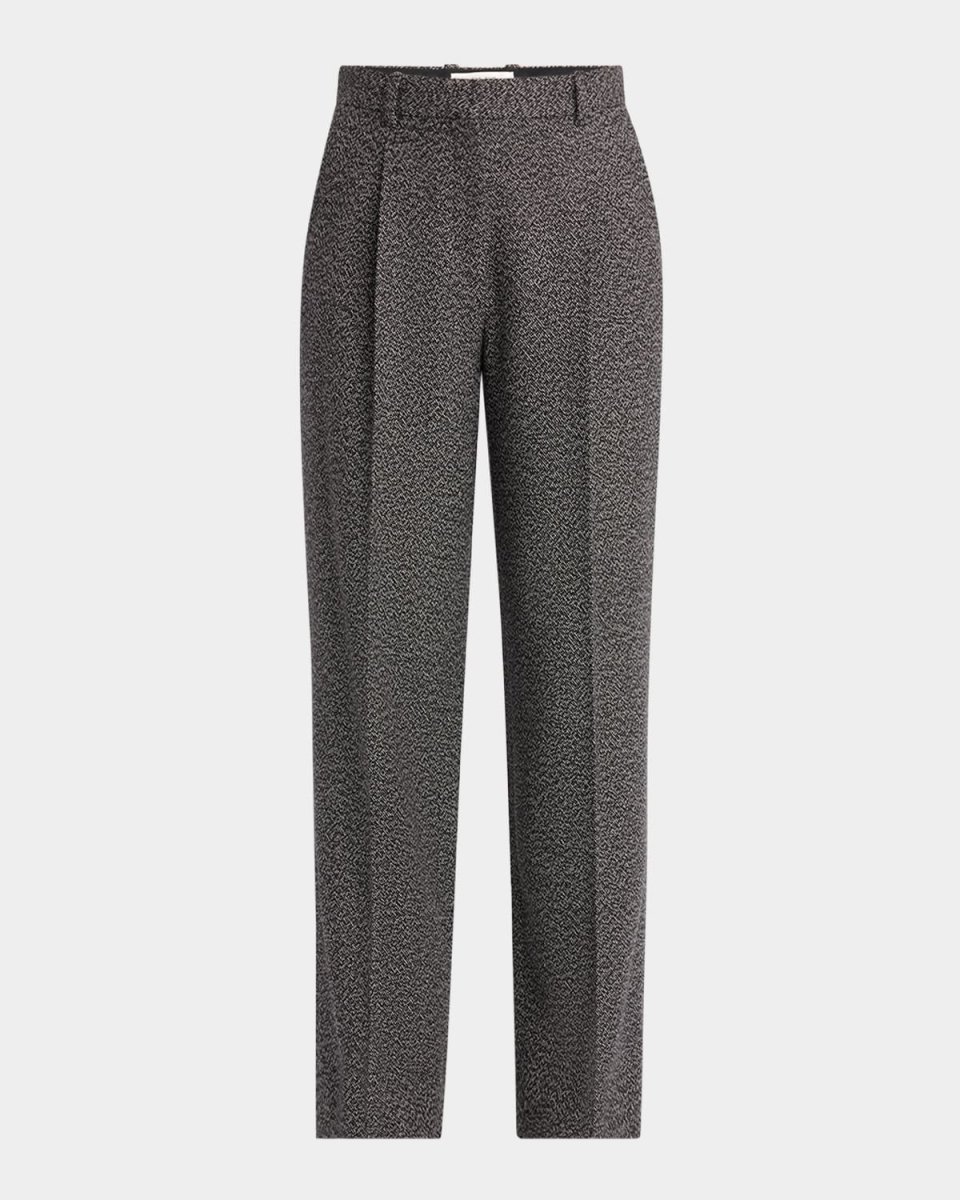 Mikkela Pleated Cashmere Straight-Leg Pants
